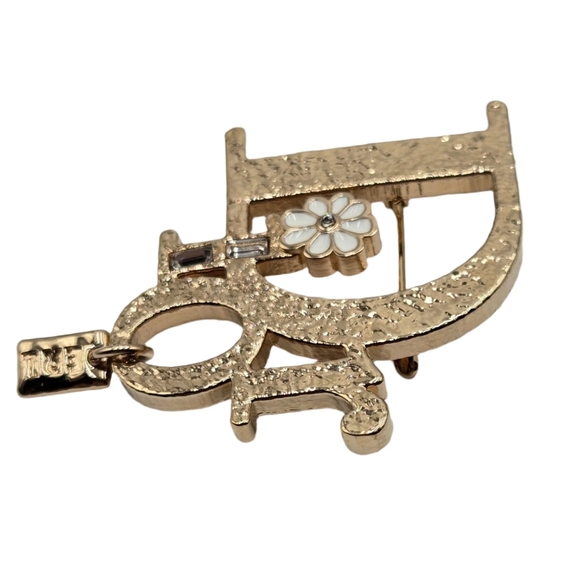 #17 Christian Dior Pin Brooch Badge Golden - Picture 11 of 12